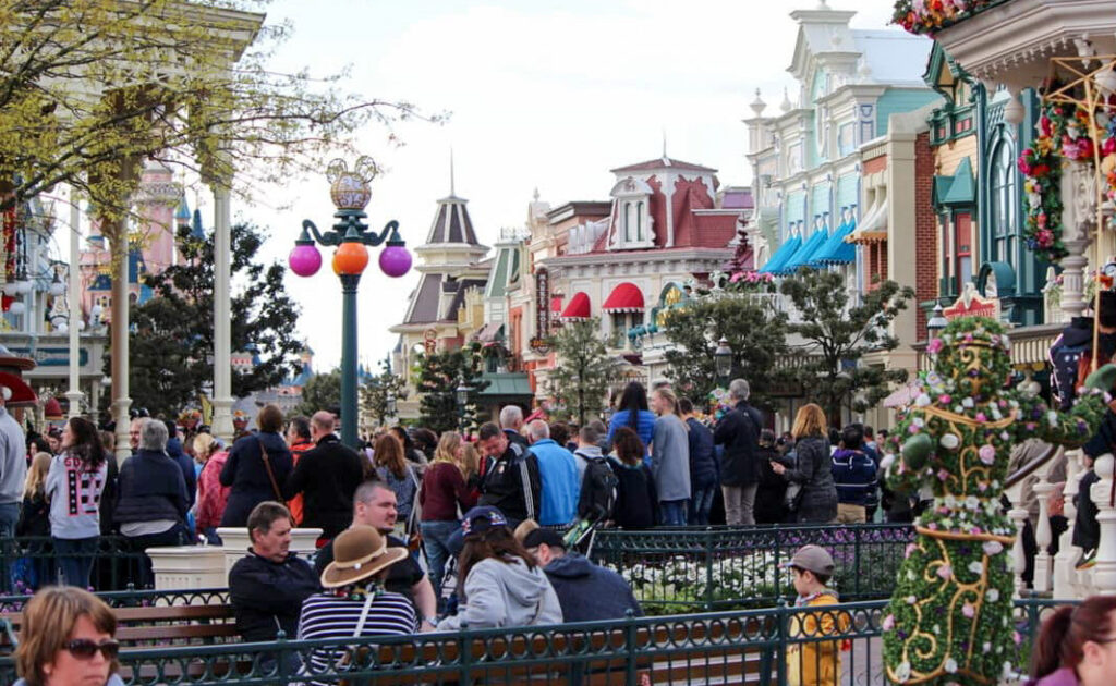 Paris street with Eiffel Tower and café culture