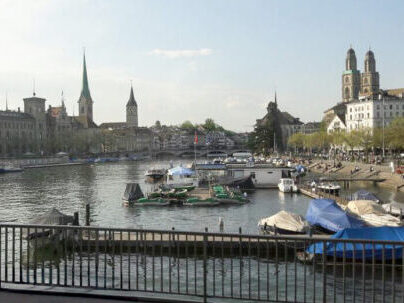 Zurich city view in Switzerland – example of accommodation costs in the most expensive Swiss city
